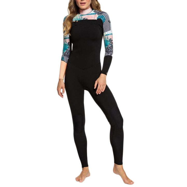 Roxy 3/2 Pop Surf Chest Zip Wetsuit - Women's Black