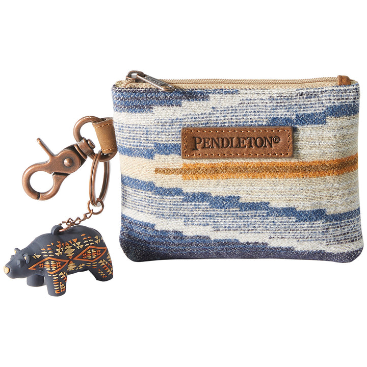 Pendleton ID Pouch With Bear Keychain - Women's Crescent Bay/Indigo