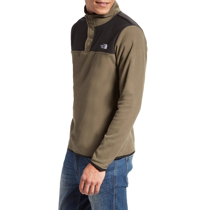 The North Face TKA Glacier Snap-Neck Pullover New Taupe Green/Tnf Black