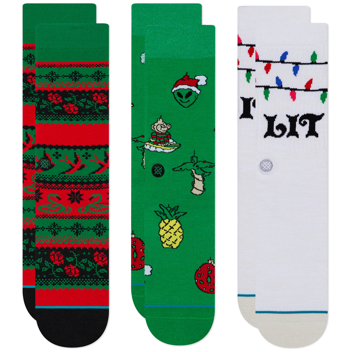 Stance Ornaments 3-Pack Crew Socks Multi