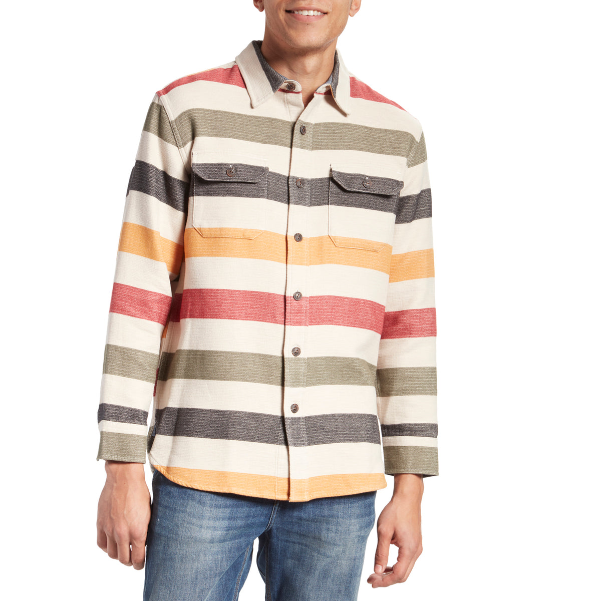 Pendleton Blanket Stripe Overshirt Glacier Stripe