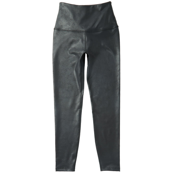 Beyond Yoga Luxe Leatherette High-Waisted Midi Leggings - Women's Black-Matte Black Foil