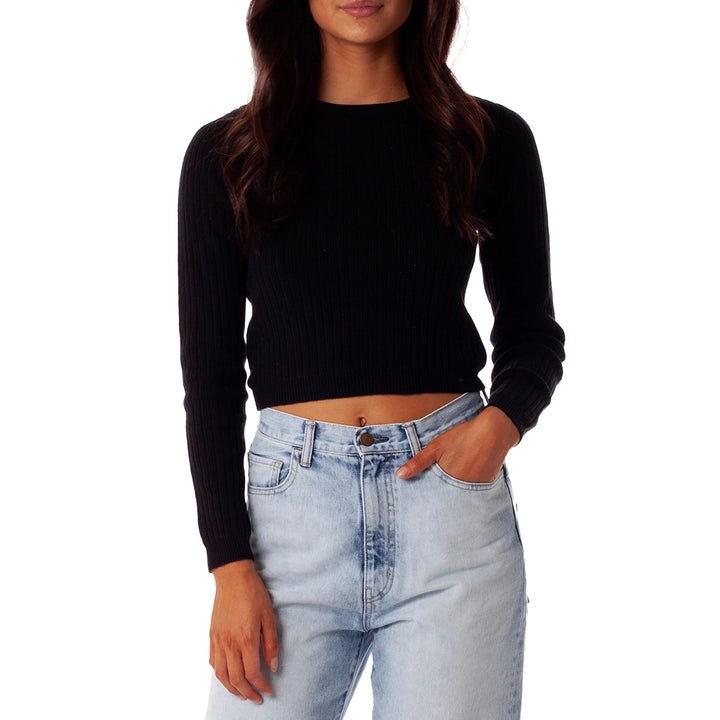 Rhythm Melrose Knit Long-Sleeve Top - Women's Black