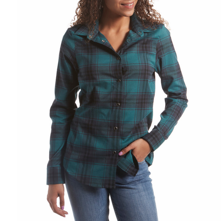 Flylow Brigitte Flannel - Women's Spruce Plaid