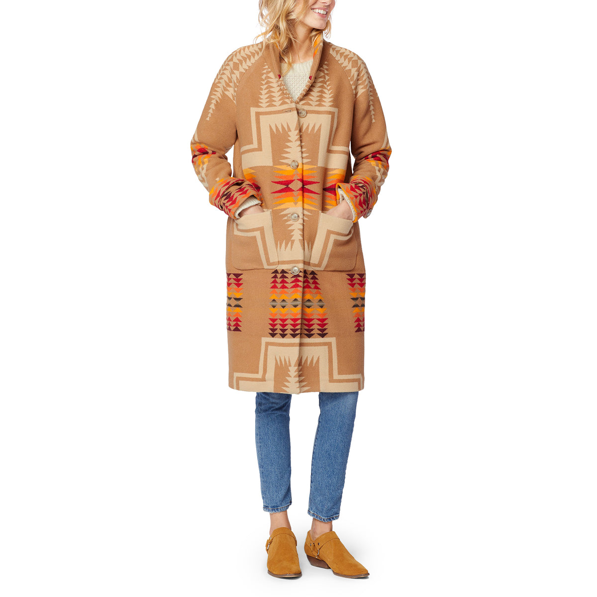 Pendleton 1930's Archive Coat - Women's Tan Harding Jacquard