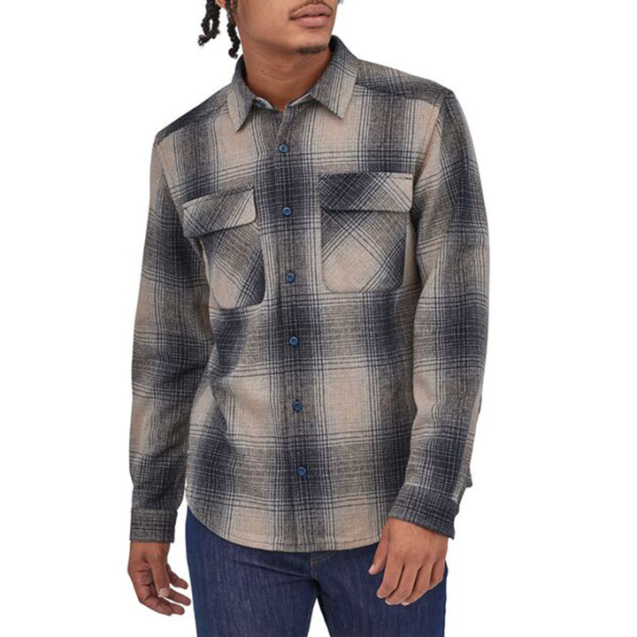 Patagonia Long-Sleeved Recyled Wool Shirt Naturalist: Stone Blue