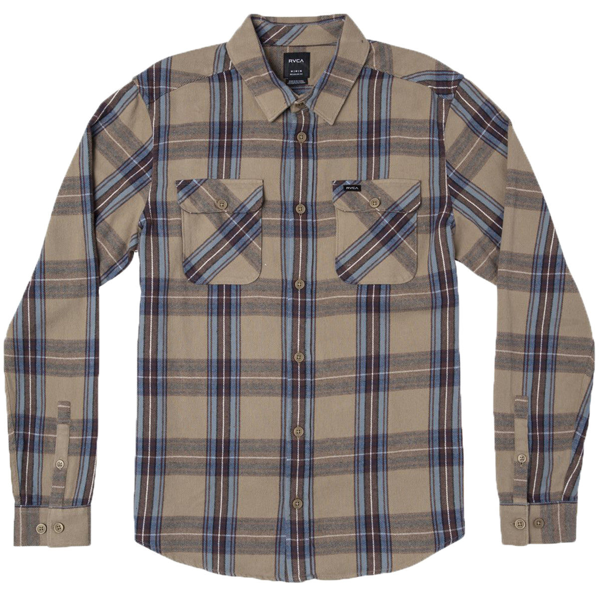 RVCA Reverberation Long-Sleeve Flannel Shirt Wood