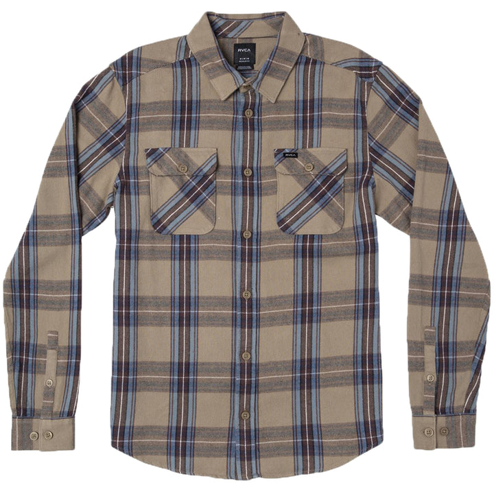 RVCA Reverberation Long-Sleeve Flannel Shirt Wood