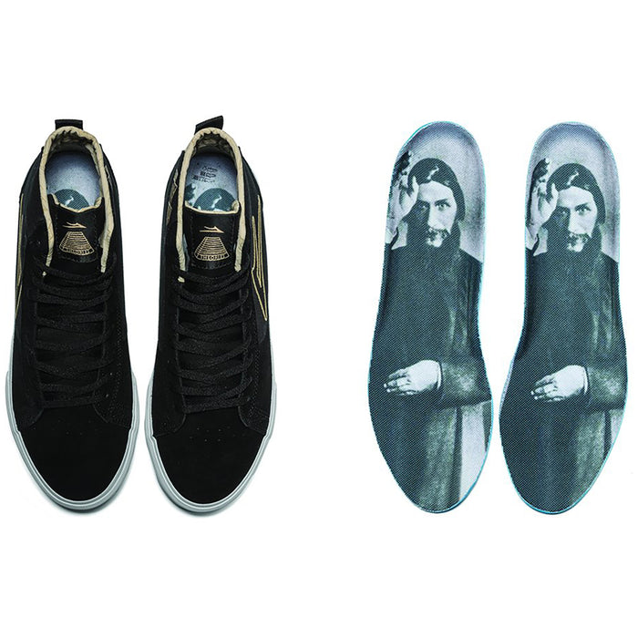 Lakai Newport Hi Shoes Black Suede/Sand Suede (Theories)