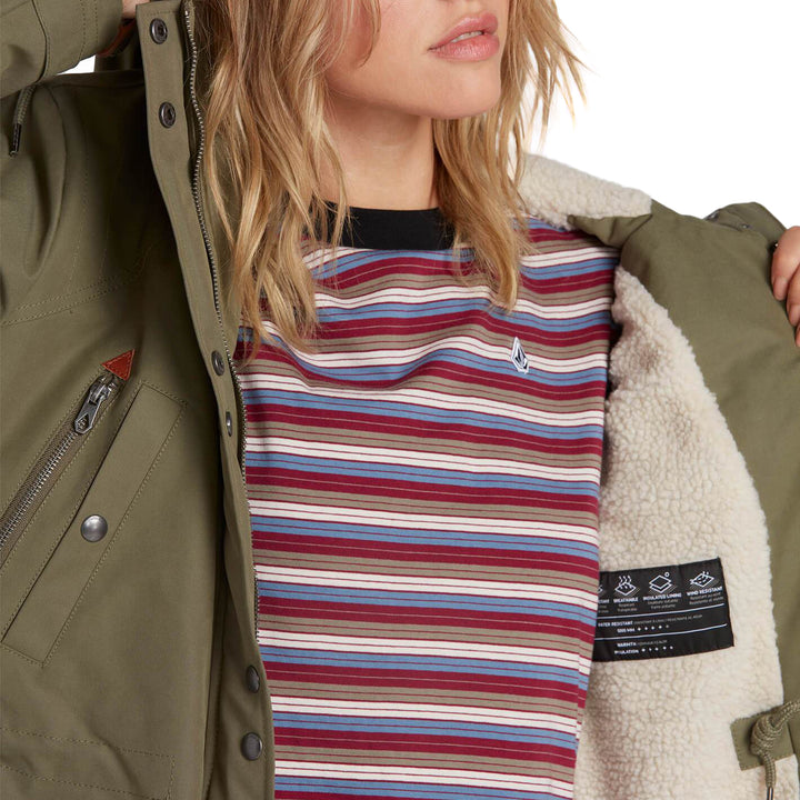 Volcom Walk On By Parka Jacket - Women's Army Green Combo