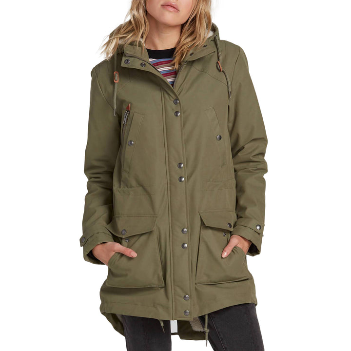 Volcom Walk On By Parka Jacket - Women's Army Green Combo