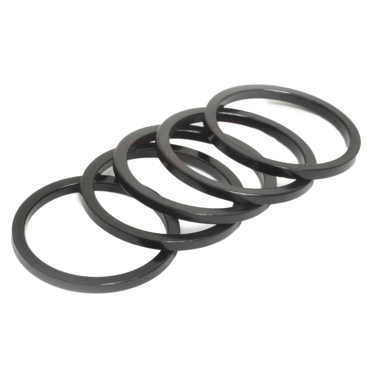 Wheels Manufacturing 1 1/8" x 2.5mm Aluminum Headset Spacers - Bag of 5 Black