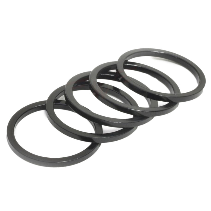 Wheels Manufacturing 1 1/8" x 2.5mm Aluminum Headset Spacers - Bag of 5 Black