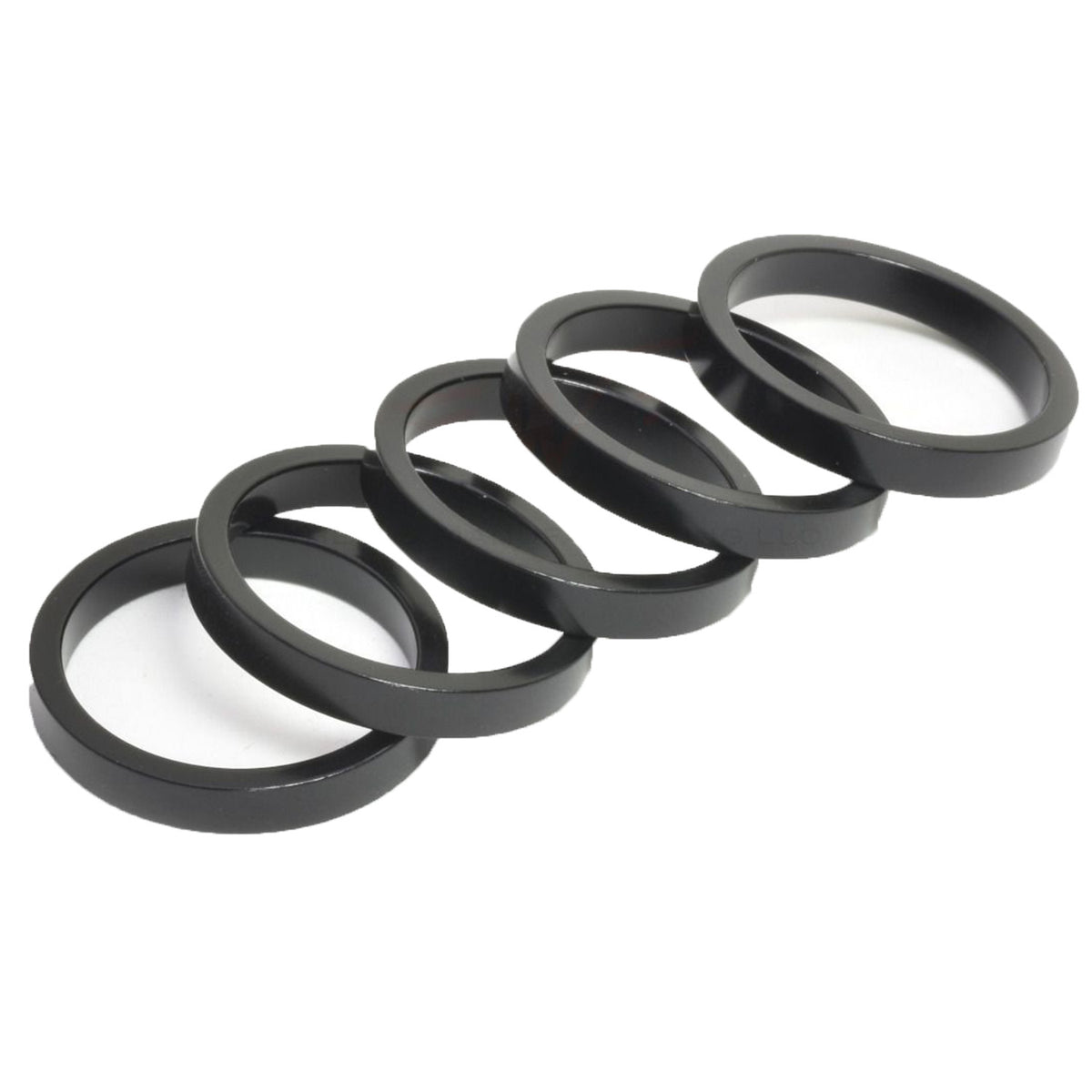 Wheels Manufacturing 1 1/8" x 5mm Aluminum Headset Spacers - Bag of 5 Black