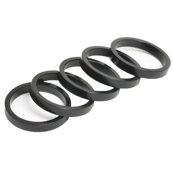 Wheels Manufacturing 1 1/8" x 5mm Aluminum Headset Spacers - Bag of 5 Black