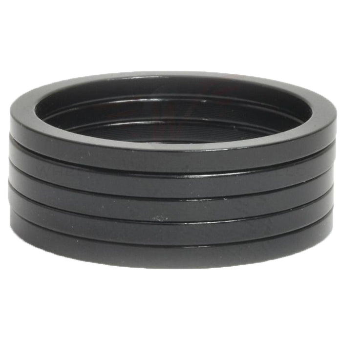 Wheels Manufacturing 1 1/8" x 2.5mm Aluminum Headset Spacers - Bag of 5 Black