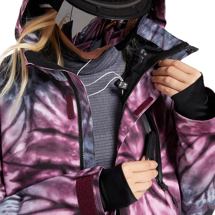 Volcom Pine 2L TDS Jacket - Women's Tie-Dye Print Purple