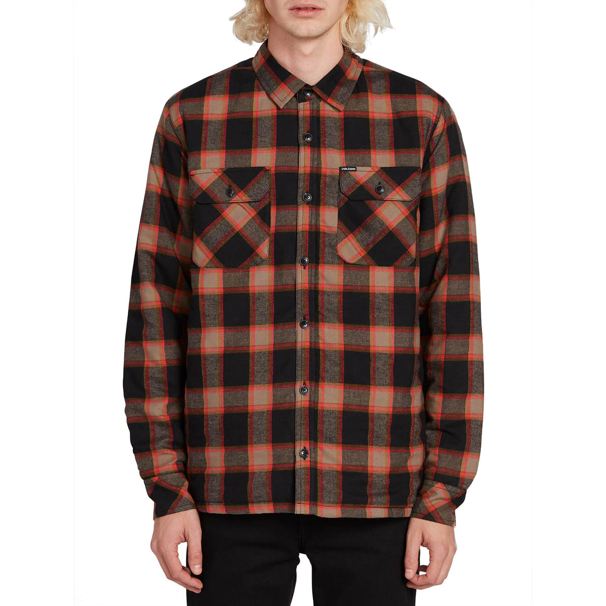 Volcom Belgrade Long-Sleeve Flannel Shirt Black