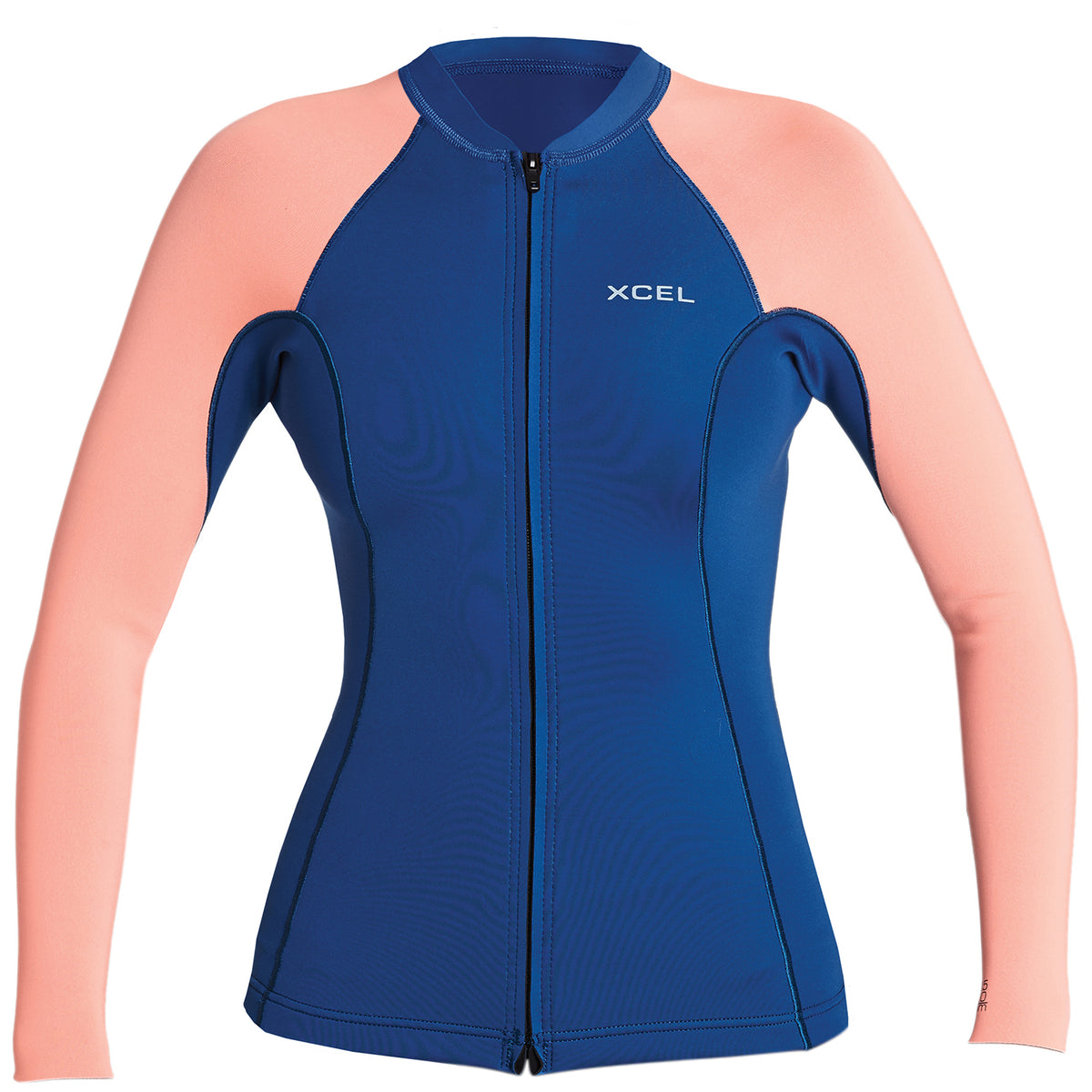XCEL Axis 1.5/1 Long Sleeve Front Zip Wetsuit Jacket - Women's Faint Blue/Grapefruit