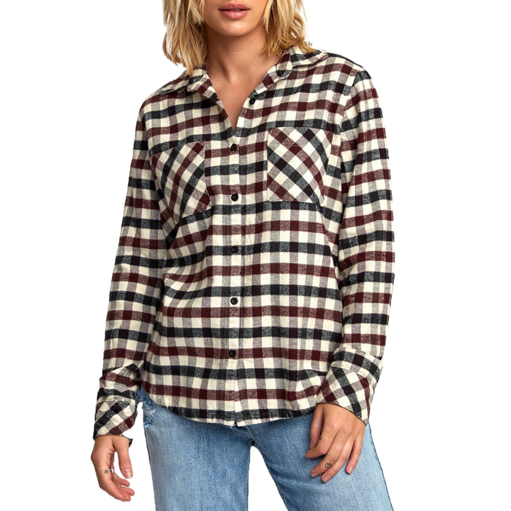 RVCA Aspen Plaid Flannel Shirt - Women's Black