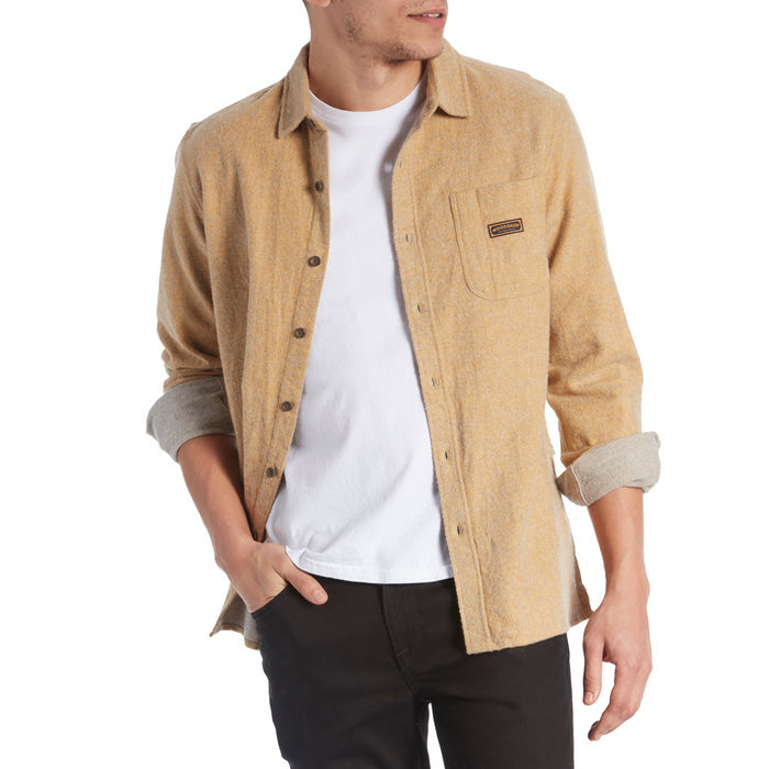Vissla Woodshop Long-Sleeve Flannel Shirt Gold Coral
