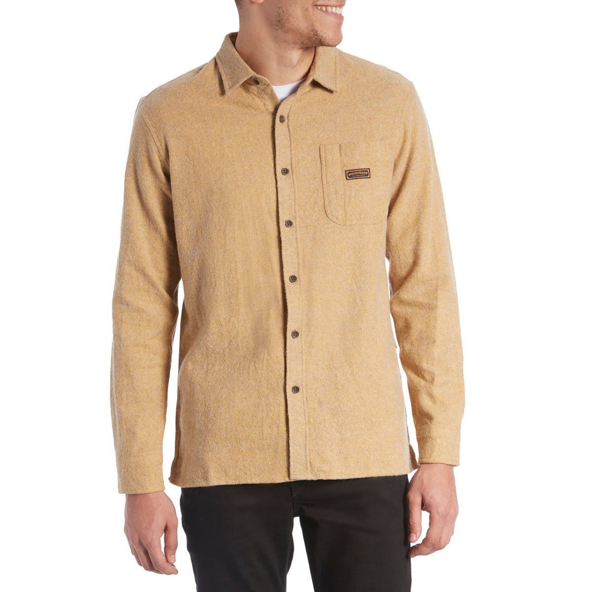 Vissla Woodshop Long-Sleeve Flannel Shirt Gold Coral