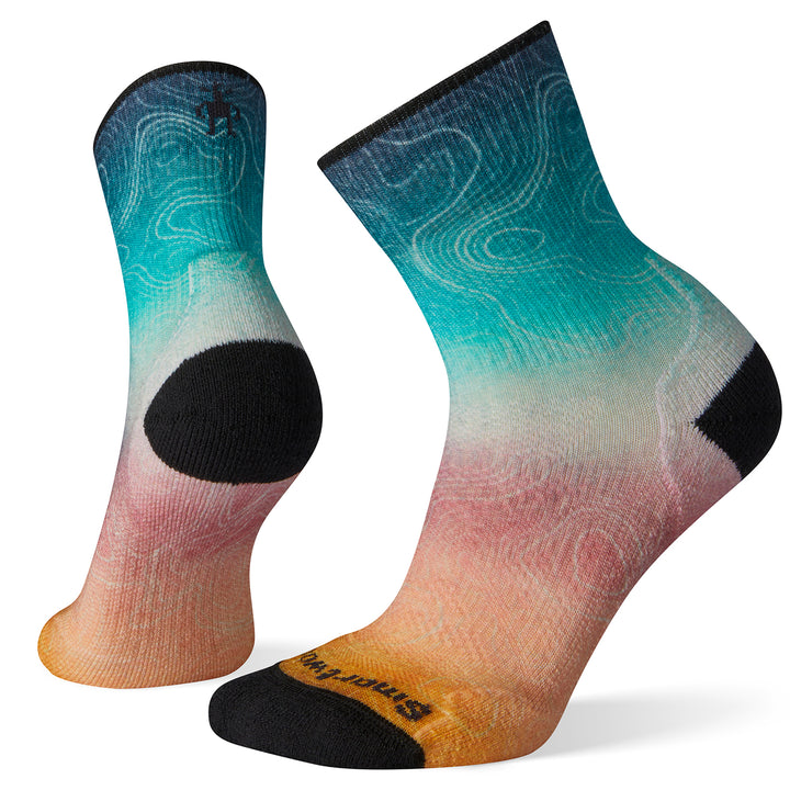 Smartwool PhD® Outdoor Light Print Mid Crew Socks - Women's Deep Marlin