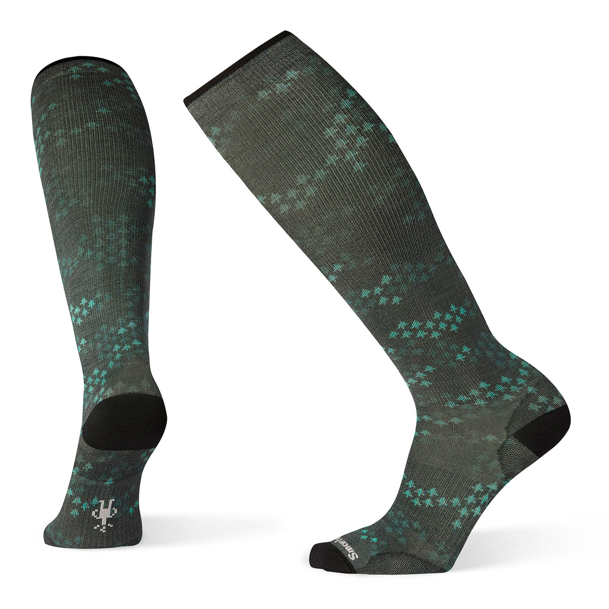 Smartwool Compression Making Tracks Print OTC Socks Charcoal