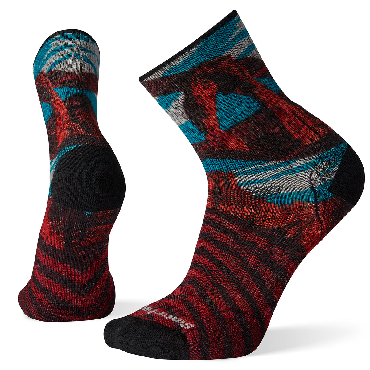 Smartwool PhD® Outdoor Light Arches Print Mid Crew Socks White