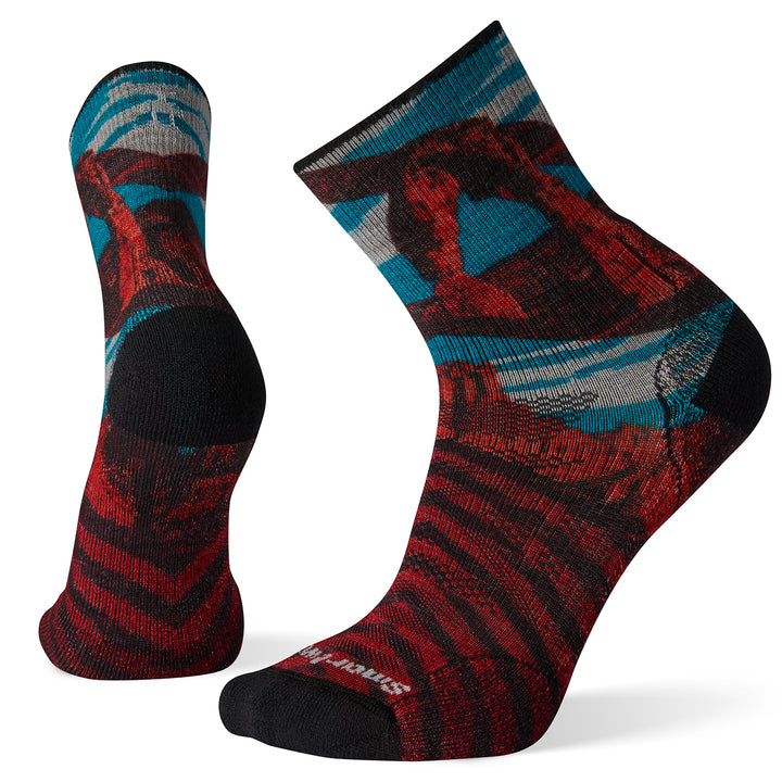 Smartwool PhD® Outdoor Light Arches Print Mid Crew Socks White