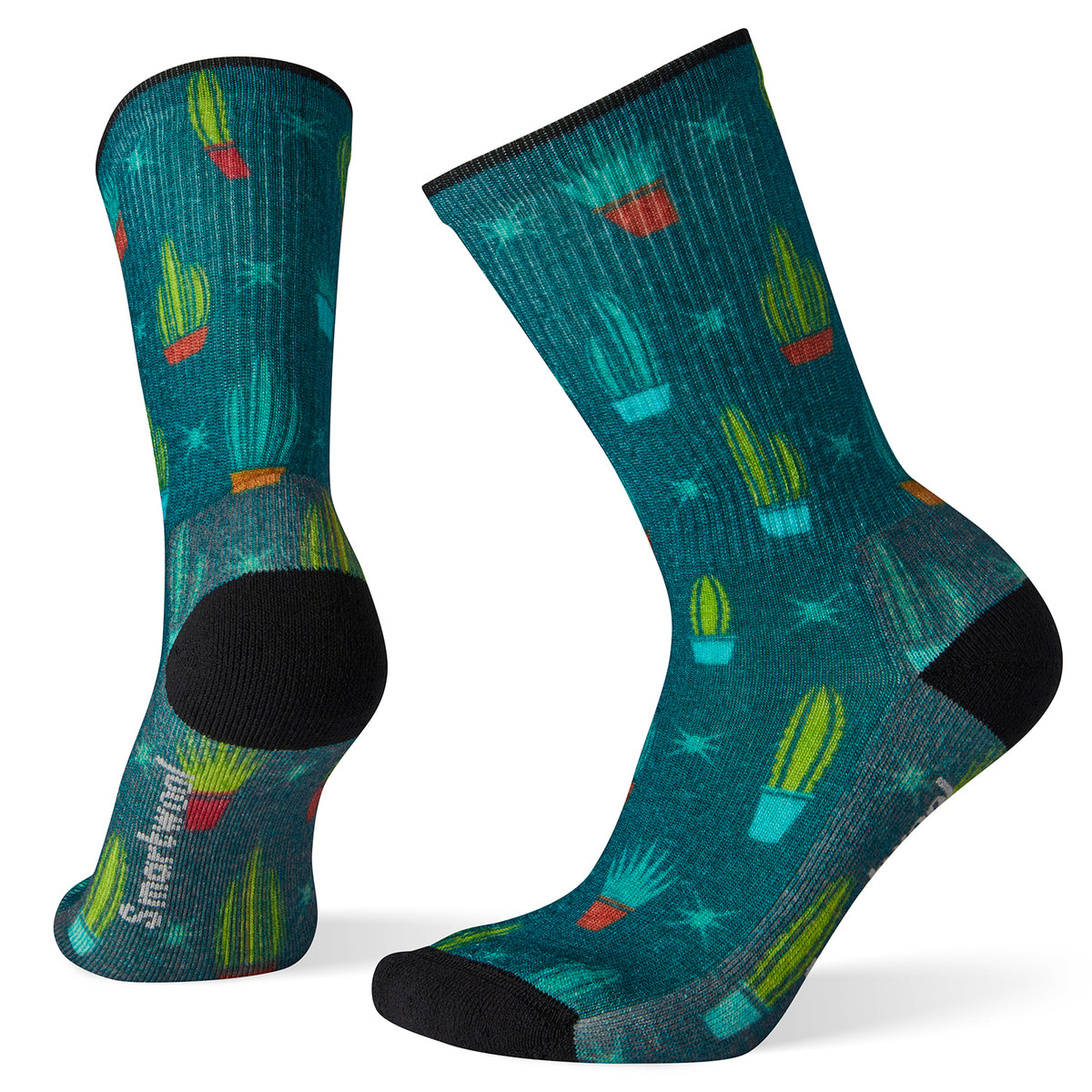 Smartwool Hike Light Cactus Print Crew Socks - Women's Dark Peacock