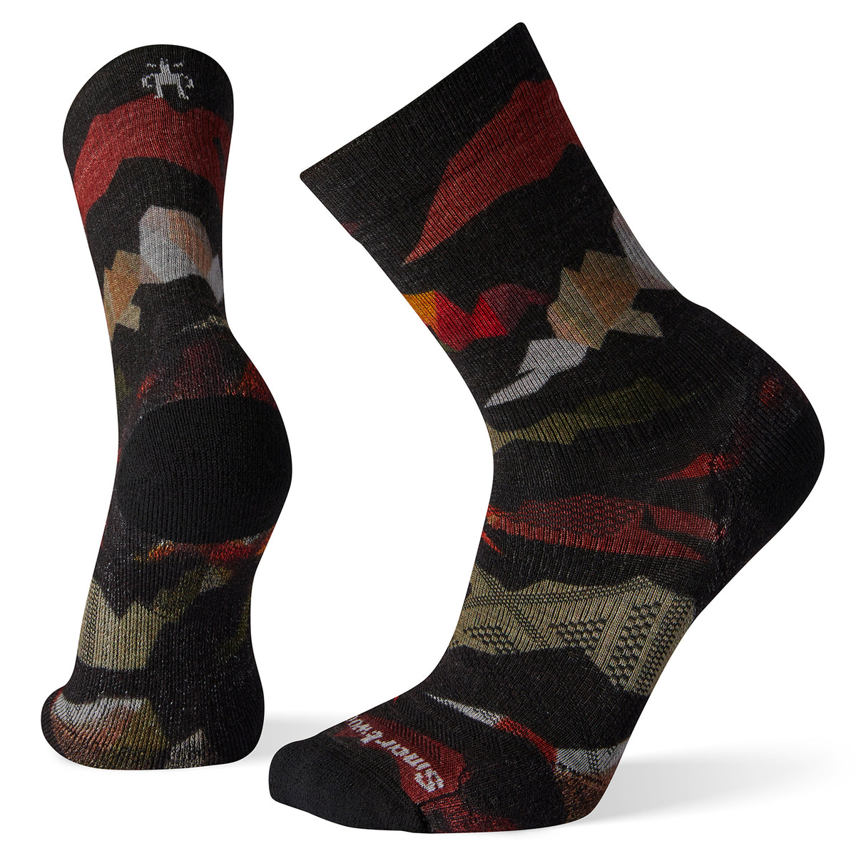 Smartwool PhD® Outdoor Light Mountain Camo Print Crew Socks Black