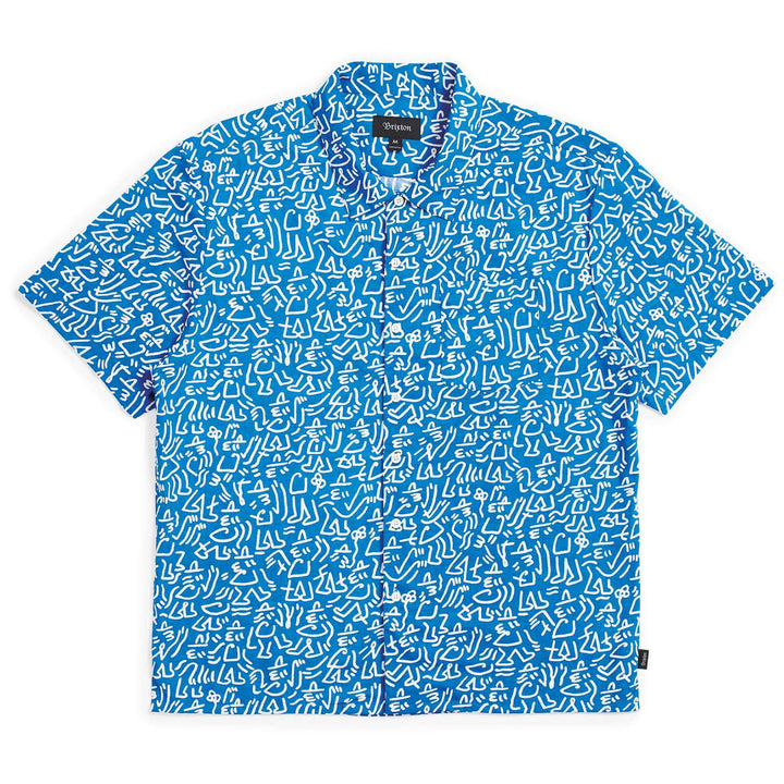 Brixton Lovitz Short-Sleeve Shirt Royal/White