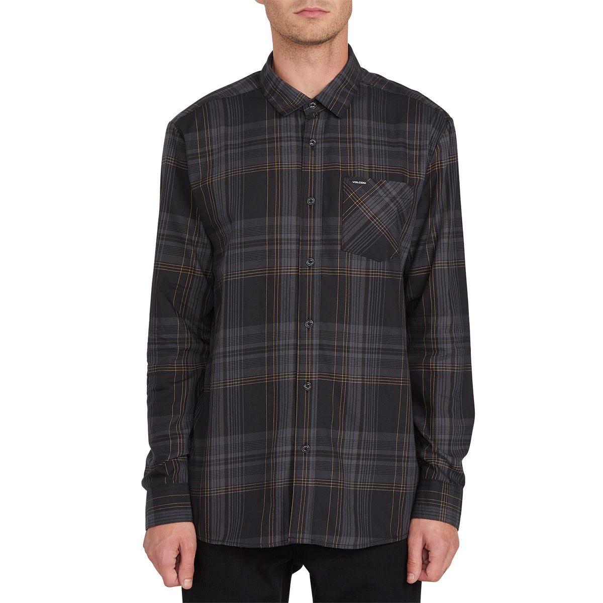 Volcom Bassment Flannel Long-Sleeve Shirt Black