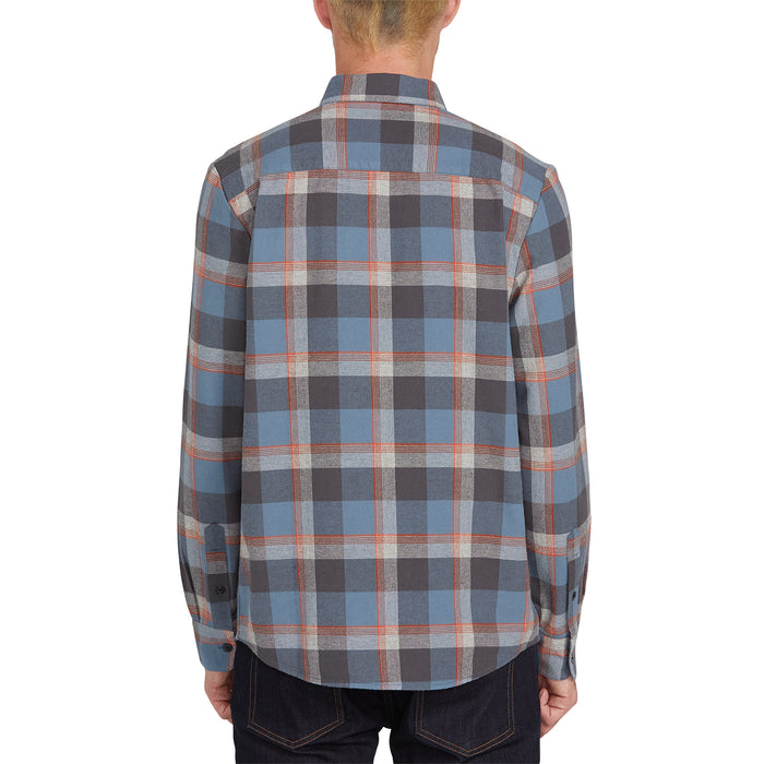 Volcom Caden Plaid Long-Sleeve Shirt Stormy Blue