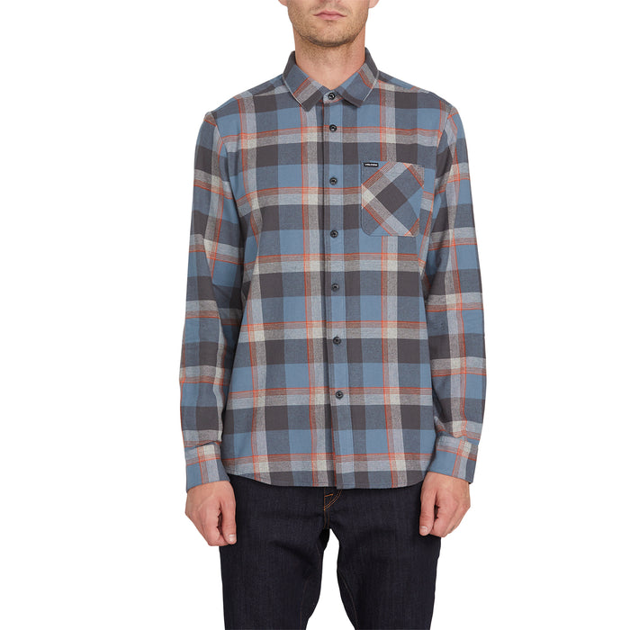 Volcom Caden Plaid Long-Sleeve Shirt Stormy Blue