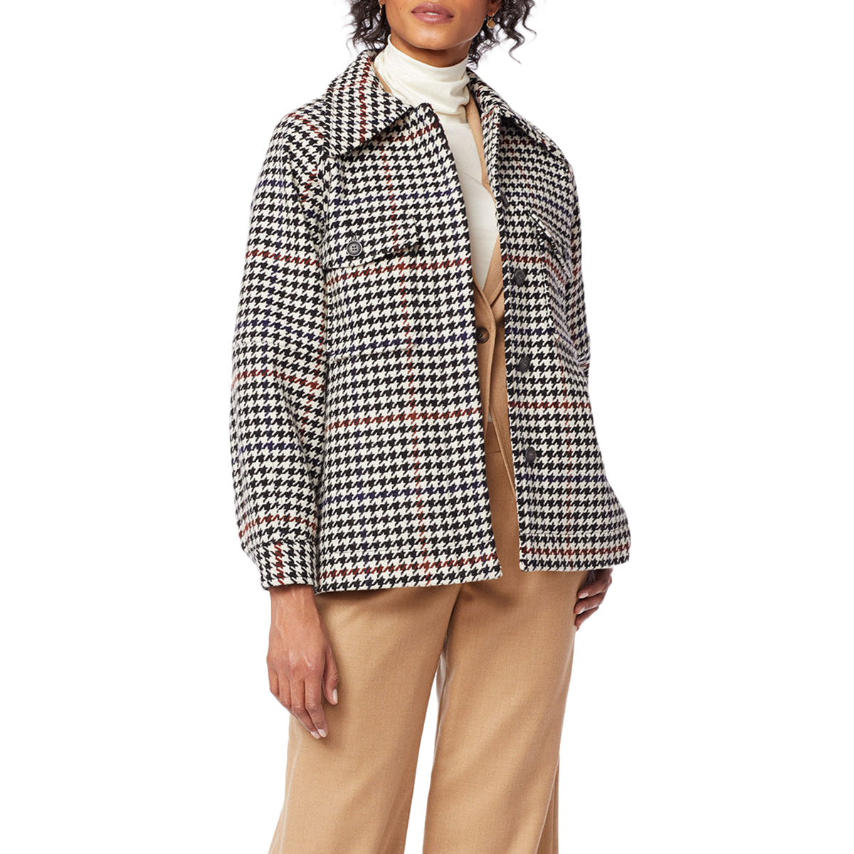 Pendleton Mara Jacket - Women's Ivory/Black Large Houndstooth