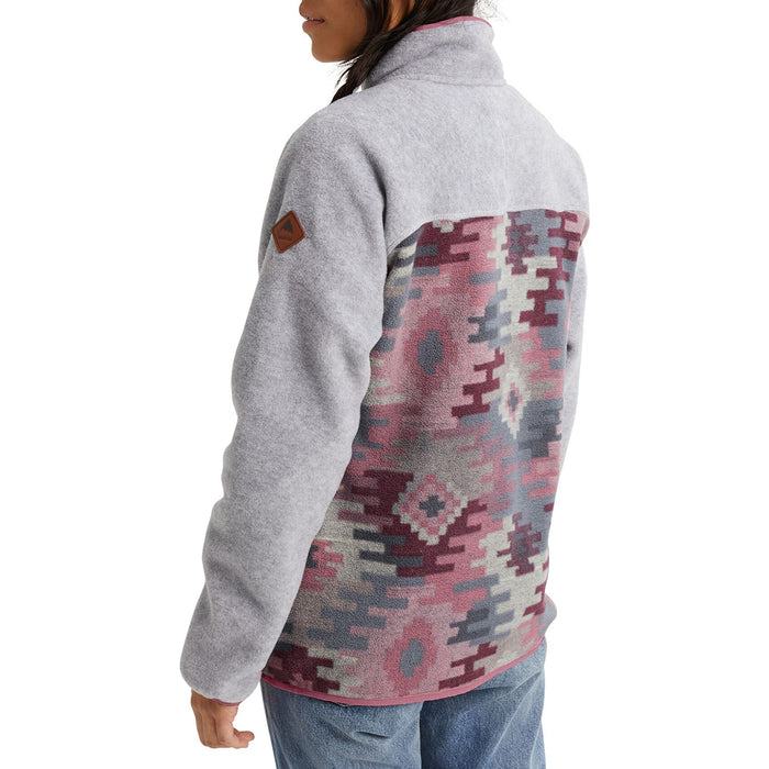 Burton Hearth Pullover - Women's Grey Heather/Dark Slate Crooked Kilim