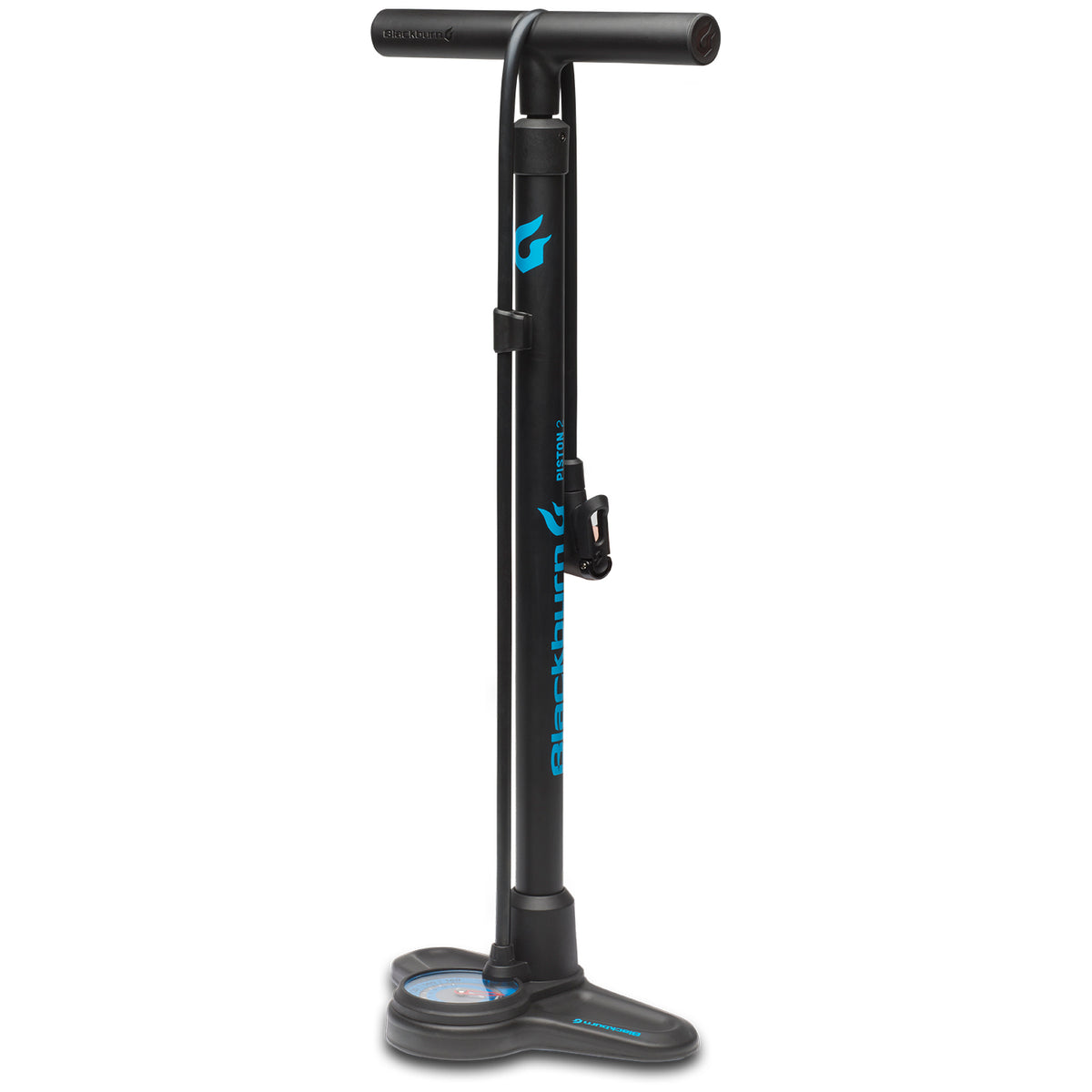 Blackburn Piston 2 Floor Bike Pump Matte Black/Cyan