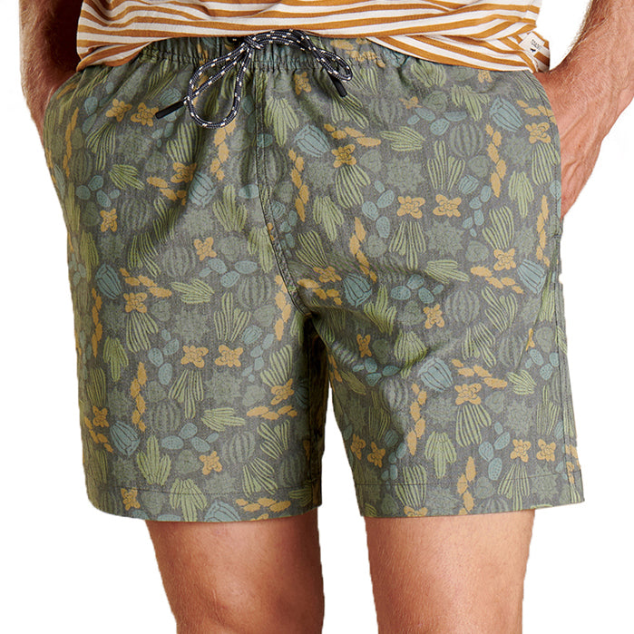 Toad & Co Boundless Pull-On Shorts Olive Cactus Print