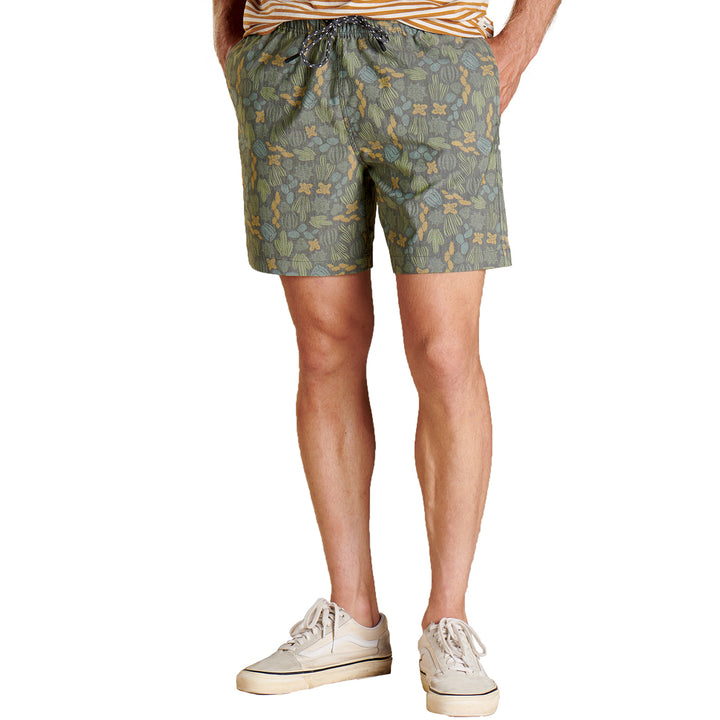 Toad & Co Boundless Pull-On Shorts Olive Cactus Print