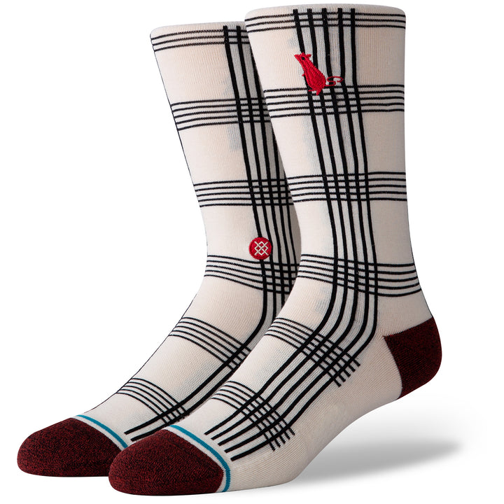 Stance Rat Plaid Socks White