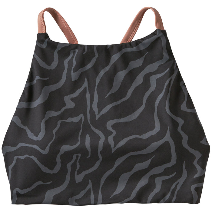 Patagonia Nanogrip Nireta Bikini Top - Women's Tiger Tracks Camo Small: Ink Black