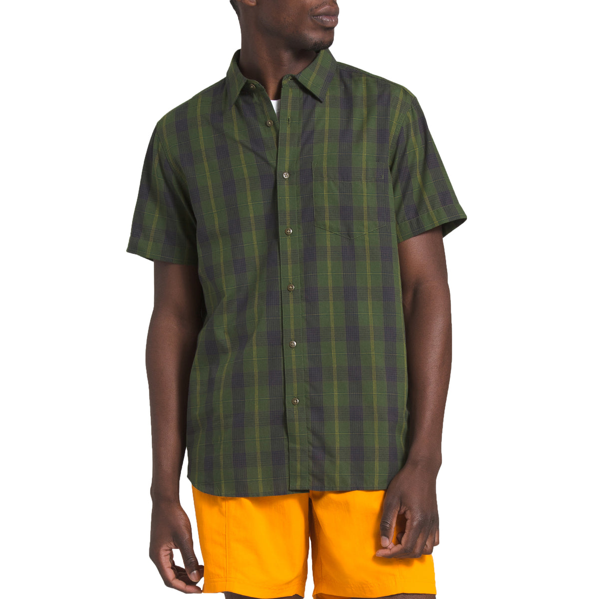 The North Face Hammetts II Short-Sleeve Shirt English Green Foothill Plaid