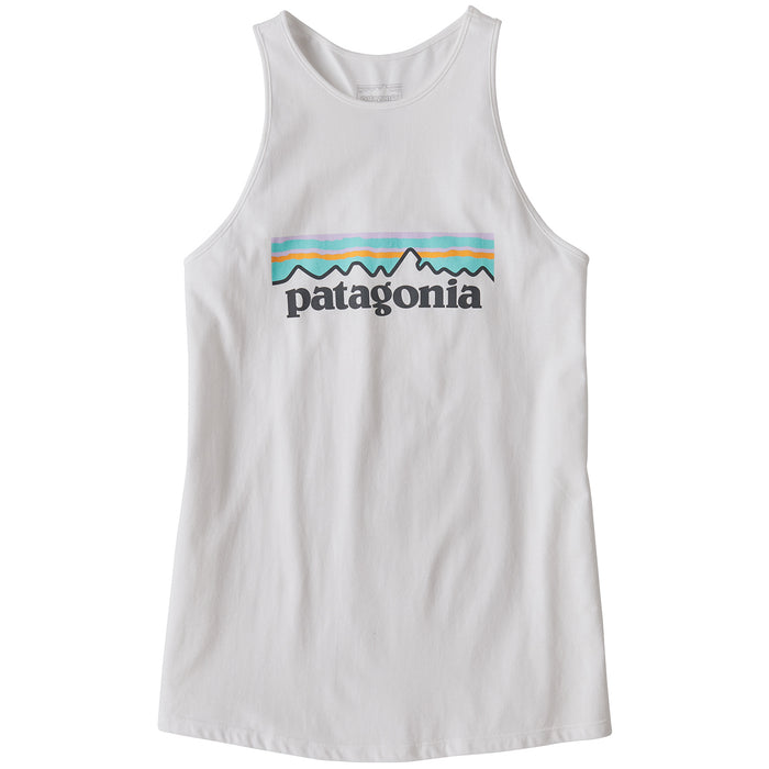 Patagonia Pastel P-6 Logo Organic High-Neck Tank Top - Women's White