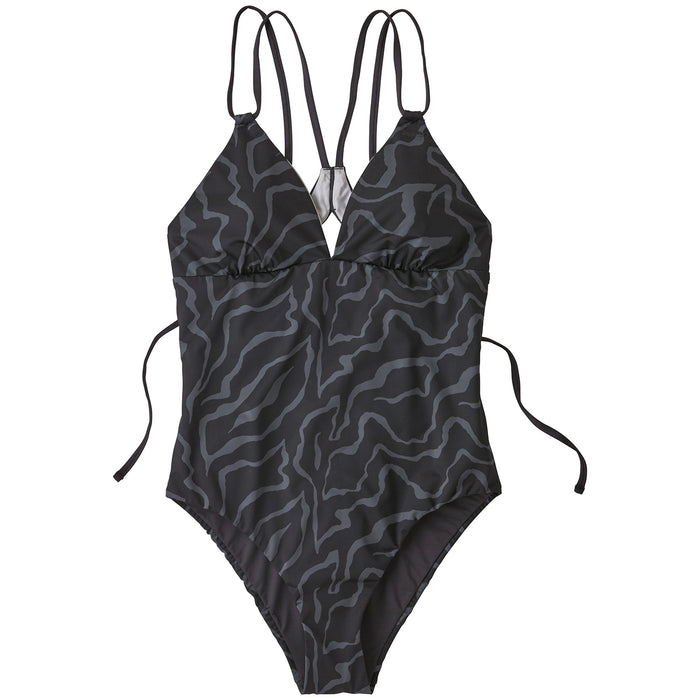 Patagonia Nanogrip Sunset Swell One-Piece Swimsuit - Women's Tiger Tracks Camo Small: Ink Black