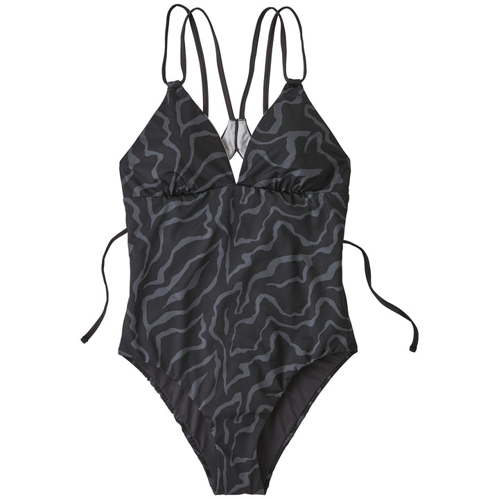 Patagonia Nanogrip Sunset Swell One-Piece Swimsuit - Women's Tiger Tracks Camo Small: Ink Black