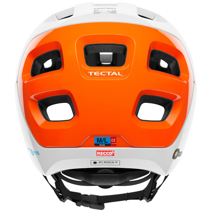 POC Tectal Race SPIN NFC Bike Helmet Hydrogen White/Fluorescent Orange Avip