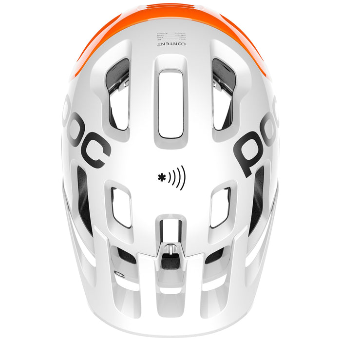 POC Tectal Race SPIN NFC Bike Helmet Hydrogen White/Fluorescent Orange Avip