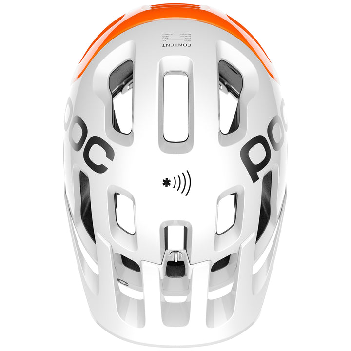 POC Tectal Race SPIN NFC Bike Helmet Hydrogen White/Fluorescent Orange Avip